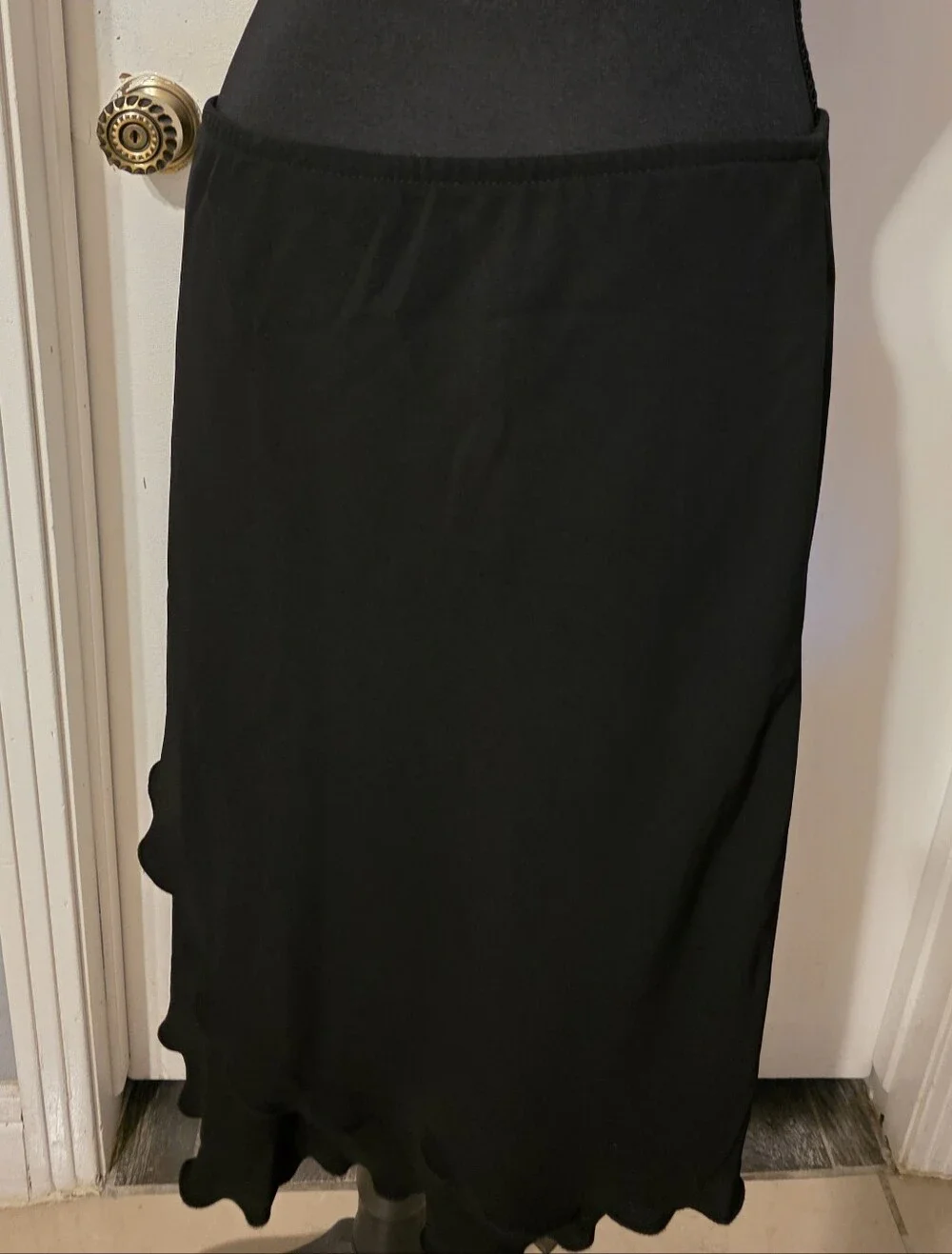 Black Layered Midi Skirt - Women